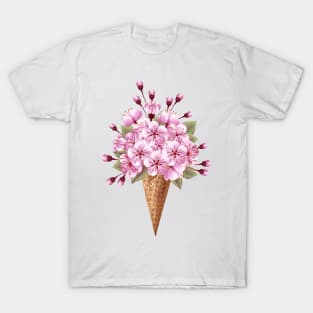 Pink Sakura Waffle Cone T-Shirt